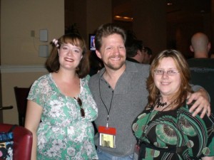 Me (about 5 months pregnant with Minion 3.0), Tee Morris, and Philippa Ballantine - World Fantasy Convention 2009